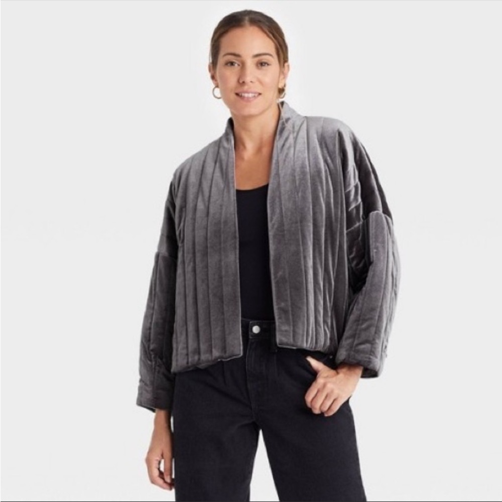 A new day osfm charcoal gray velvet jacket - Picture 5 of 9